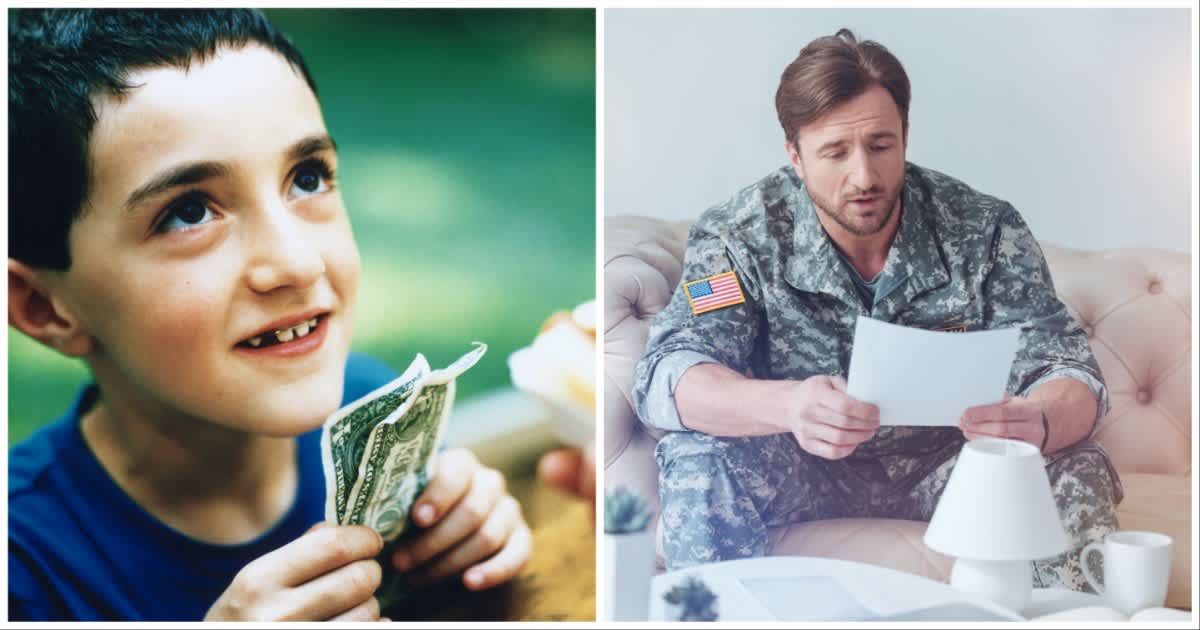 Soldier dining alone tears up after little boy hands him $20 because he missed the dad he lost in Iraq