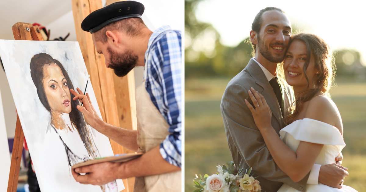 Artist who painted his 'dream' woman met a lookalike at his exhibition. Then his dream came true