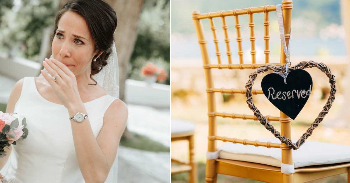 Bride missing her late dad put out an empty chair with one request, leaving the wedding party in tears