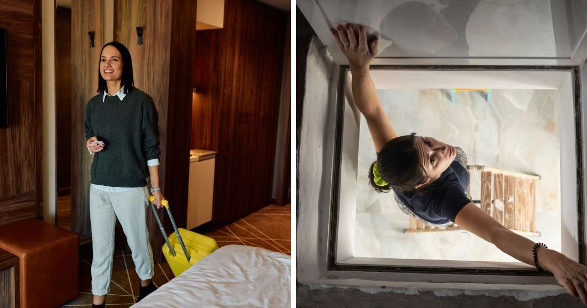 Dallas Airbnb guests spot a 'weird ceiling' before making a chilling discovery on the roof. It made them run for shelter
