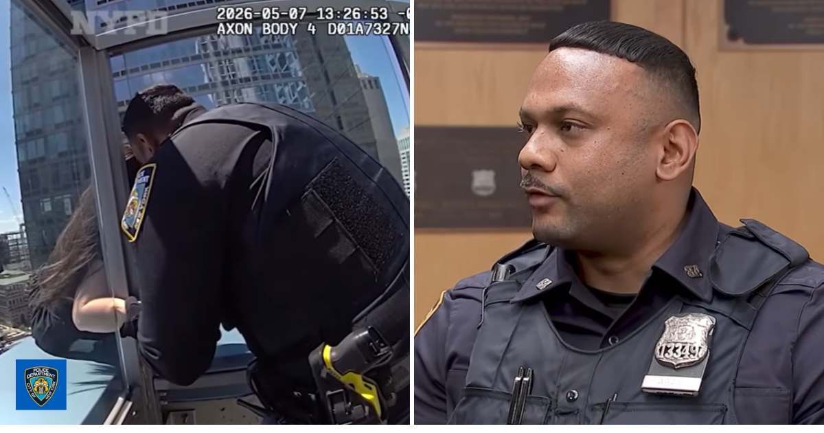 NYPD cop shares heartbreaking audio of him coaxing a woman off the ledge of a 58-story building