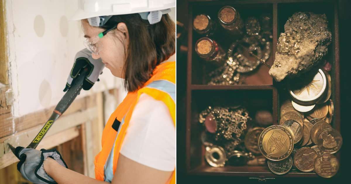 She smashed open an ’80s kitchen wall and a small metal box with 'hidden treasure' tumbled out — then wondered why no one came back for it