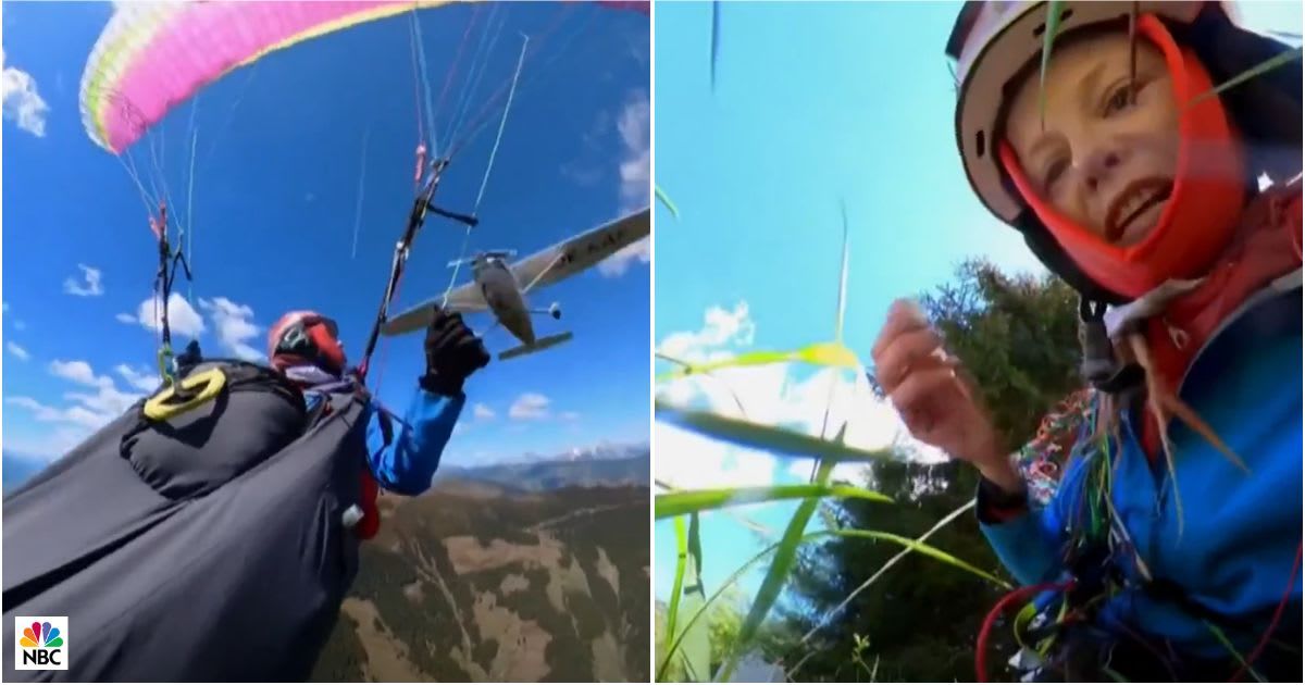 Paraglider's worst fears come true as a plane slices through her canopy mid-air. She had seconds to save herself