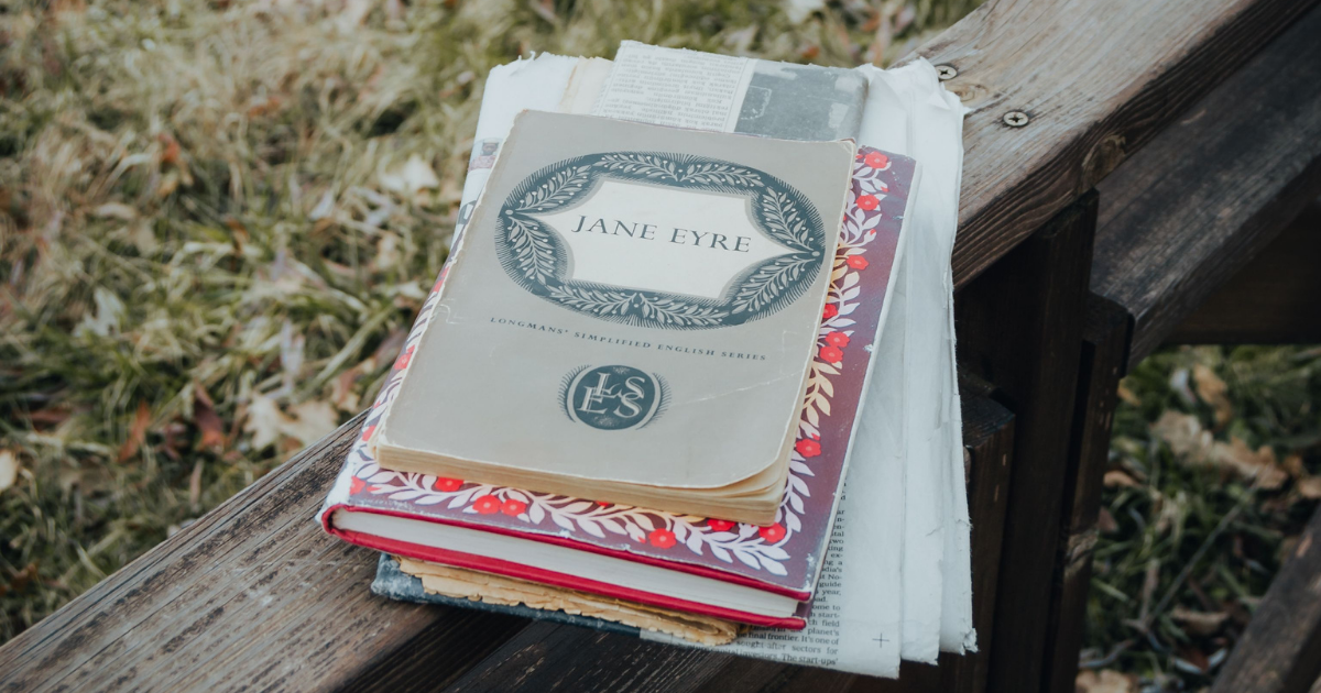 Someone went through this copy of Jane Eyre and replaced Jane with Spider-Man. Every. Single. Time
