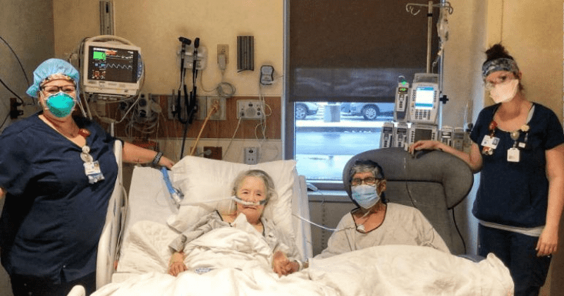 Hospital staff treat elderly couple fighting COVID-19 to special dinner date: 'Always inseparable'