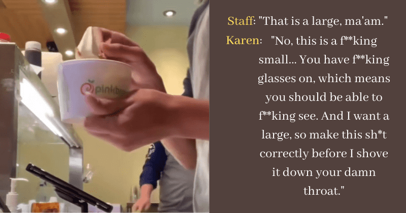 Pinkberry manager hilariously shuts down entitled woman who demands a refund every week