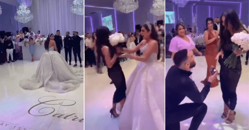 Netizens debate whether it was right for a couple to get engaged at their friends' wedding