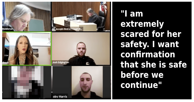 Prosecutor realizes abuser was in the same room as the nervous victim during Zoom hearing