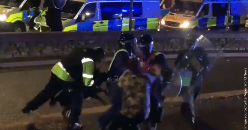 Police dog bites aggressive cop to protect a protester and the internet is loving it