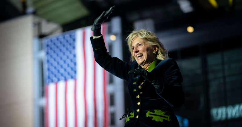 Yes, first lady Jill Biden wore some patterned tights, and it's relatable AF