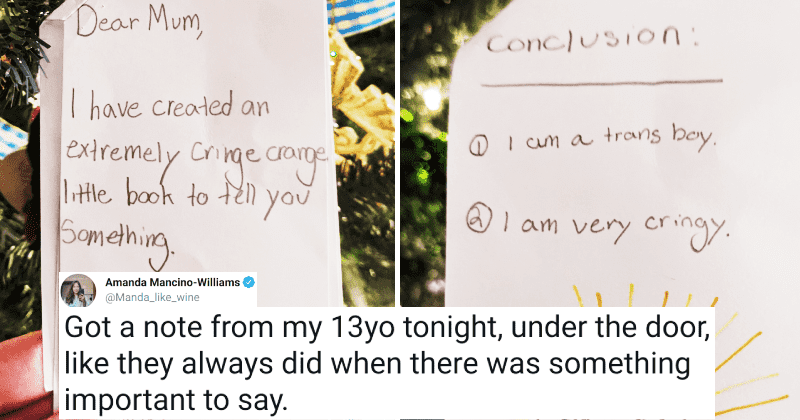 13-year-old 'sun' slips 'punny' drawings under mom's door to come out as trans