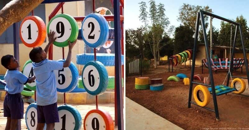 Social worker uses old tires to create beautiful playgrounds: 'Right to play should be critical'