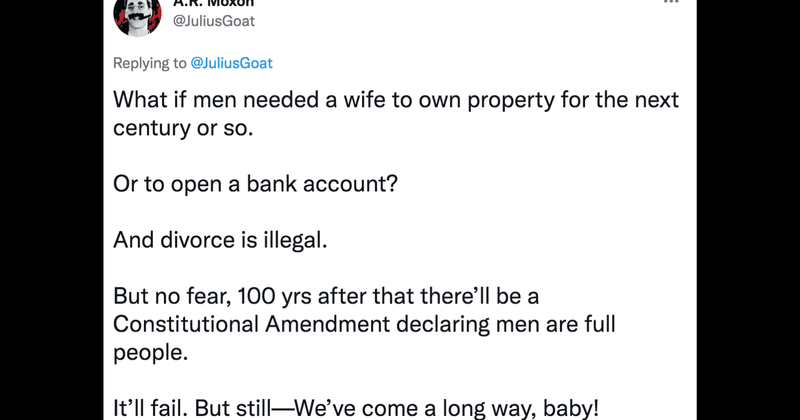 Twitter user describes what living in a matriarchy would be like for men