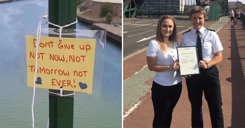 Young woman's 'notes of hope' left on a bridge saves lives of 28 people who had hit rock bottom