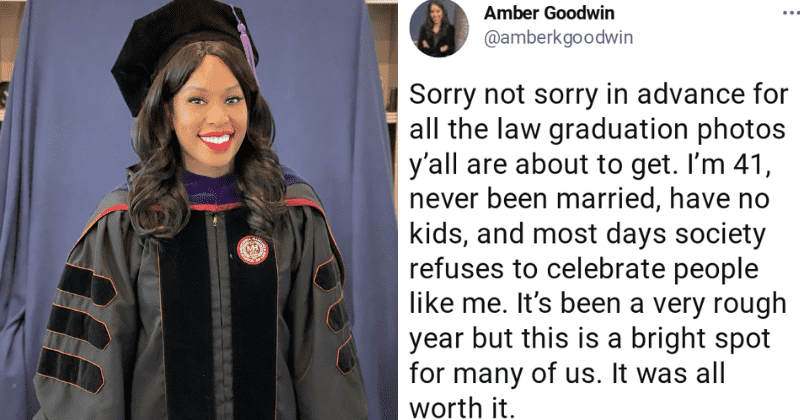 41-year-old graduates from law school with a strong message. She was rejected by 20 law schools, 20 years ago