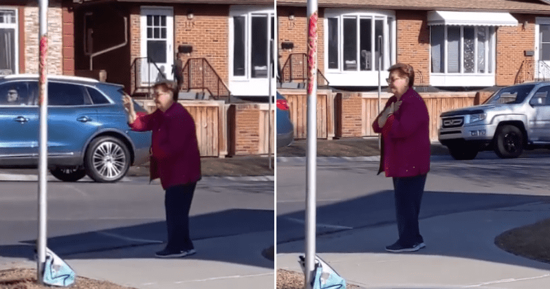 84-year-old woman stands at street corner every day to give air hugs and blow kisses to strangers