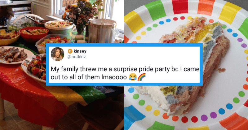 Loving parents throw a surprise pride party for gay teen daughter after she came out to them