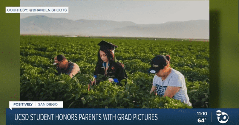 College graduate honors immigrant parents by taking pictures in the field she grew up working