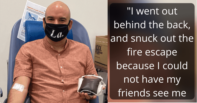 Gay man finally donates his blood 20 years after he ran away from the center for being ineligible