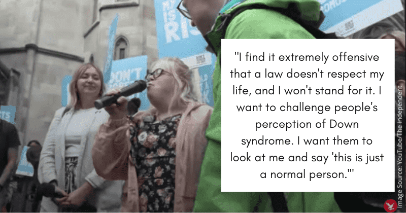 Woman with Down syndrome challenges law that allows abortion up to birth if fetus has Down syndrome