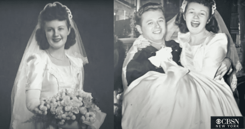In the 1940s, brides wore wedding dresses made out of their fiancé's WWII parachutes