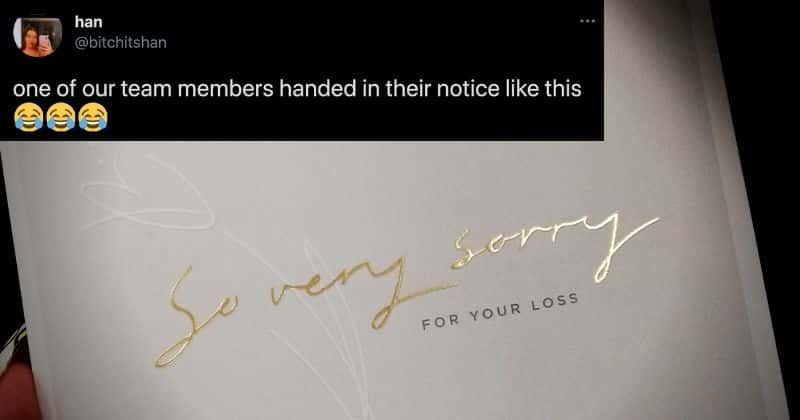 'Sorry for your loss': Employee resigns with the funniest farewell card, goes viral