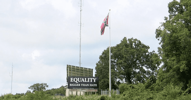 She had the perfect response to a Confederate flag: An 'equality bigger than hate' billboard