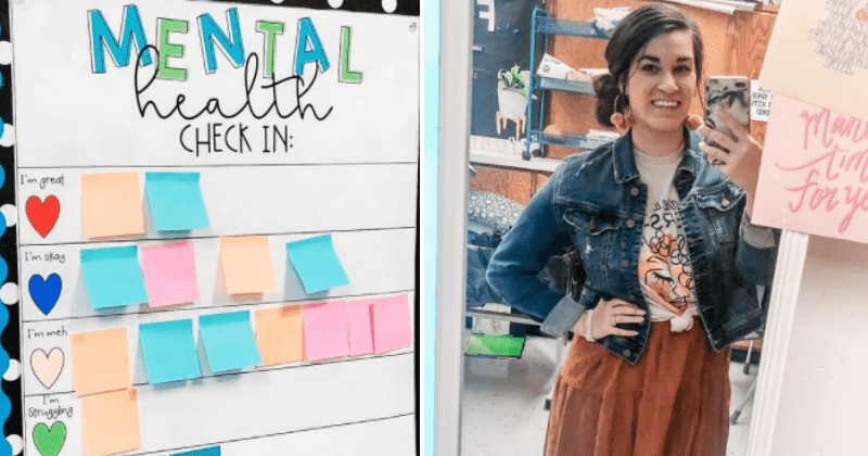 Teacher creates 'affirmation station' and check-in chart to help students’ mental health