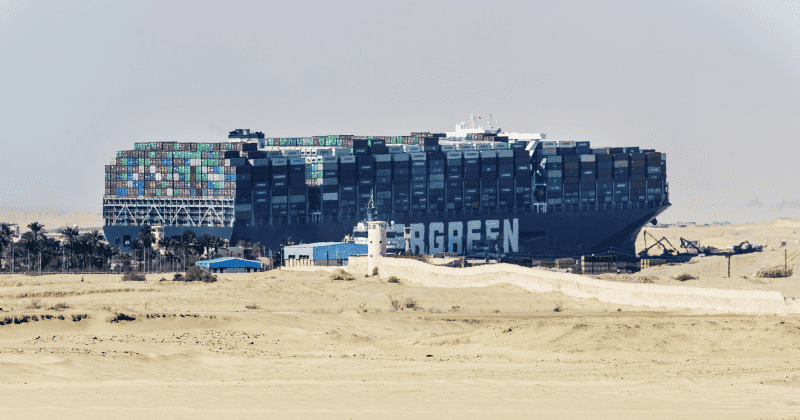 The Suez canal just got blocked again as another ship runs aground