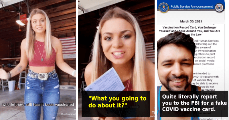 Anti-vaxx and Pro-Trump woman boasts about getting a fake vaccination card, gets reported to FBI