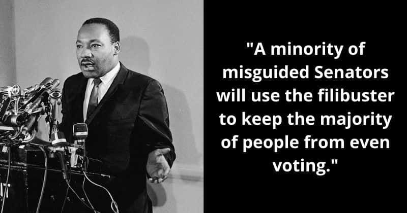 MLK Jr.'s words about the filibuster almost 60 years ago is a good reminder for us today
