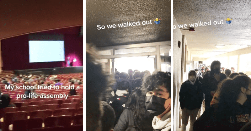 Students walk out after high school holds anti-abortion assembly, and compares abortion to holocaust