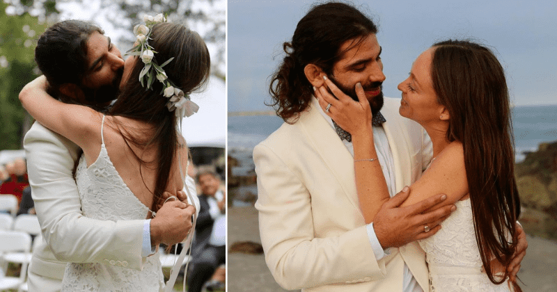 Bride wears special wedding dress to surprise her husband, who is blind