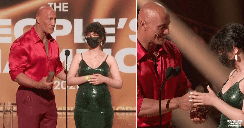 Dwayne Johnson gives his People's Champion award to Make-a-Wish recipient: 'She is a survivor'