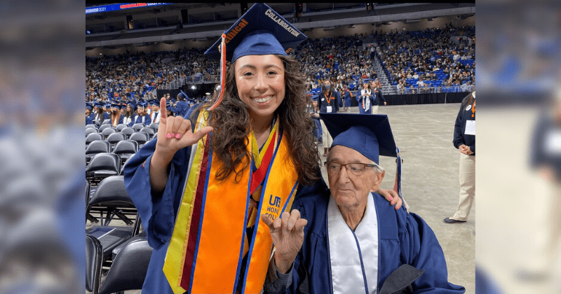 88-year-old working toward college degree since the '50s graduates with 23-year-old granddaughter
