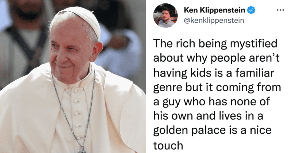 Twitter users have some interesting thoughts about the pope's stance on people who raise pets and not kids