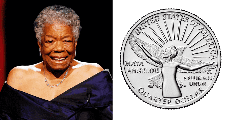 Poet Maya Angelou becomes the first Black woman to be featured on a U.S. quarter