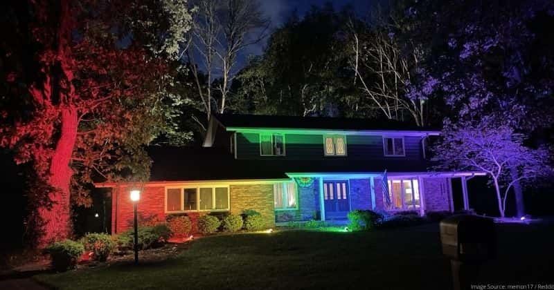 An HOA didn't let them fly a Pride flag, so they lit their house up in rainbow colors