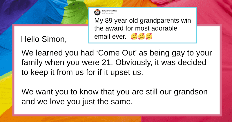Man gets an adorable email from his grandparents after they find out he's gay from the newspaper