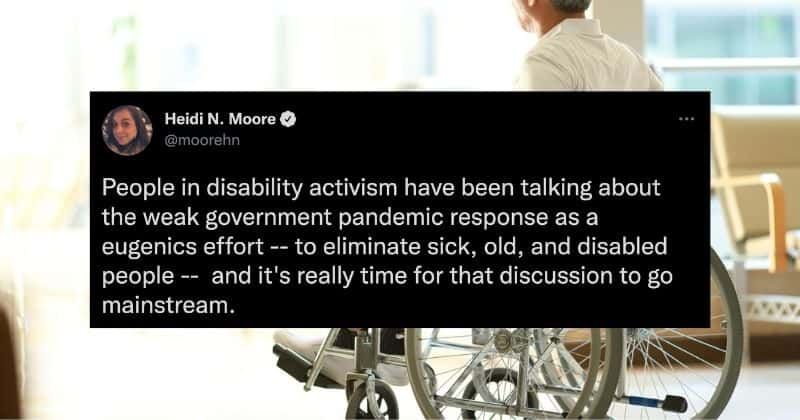 Government's weak pandemic plan is 'eugenics effort' to eliminate the disabled, says activist
