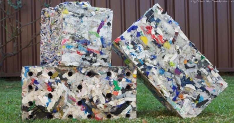 Company transforms 100 tons of nonrecyclable plastic into building blocks for construction