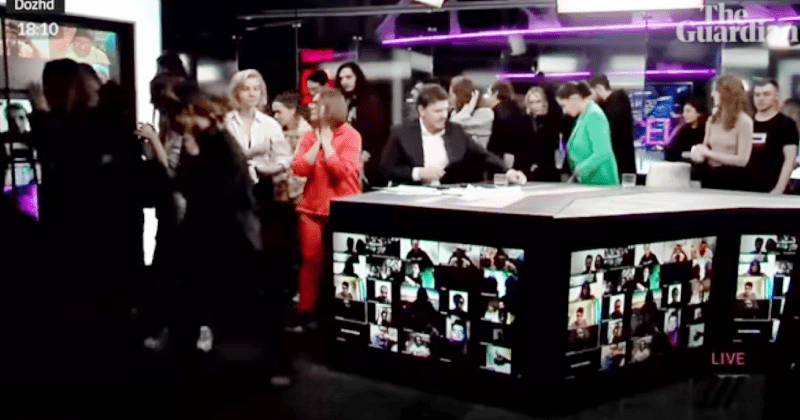 Entire staff of Russian TV channel walk off while on air to protest war and censorship: 'No war'