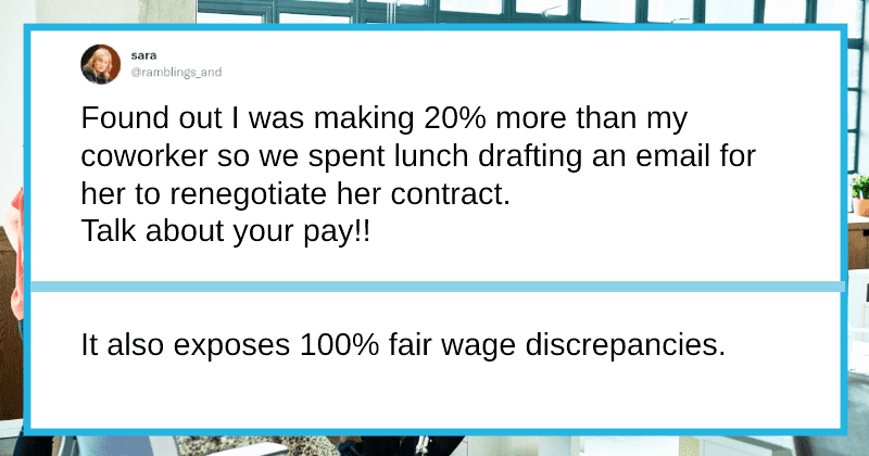 Person explains why you should discuss your salary with co-workers, sparking debate