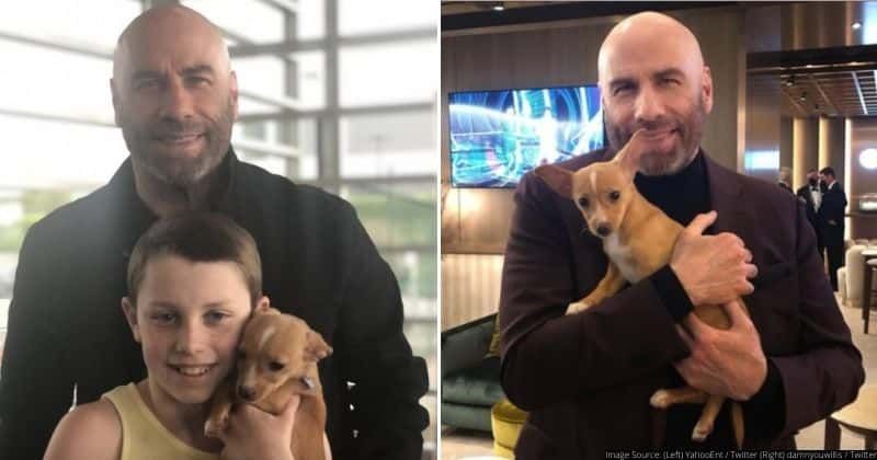 John Travolta adopted the pup from Betty White's Oscars tribute, all thanks to Jamie Lee Curtis