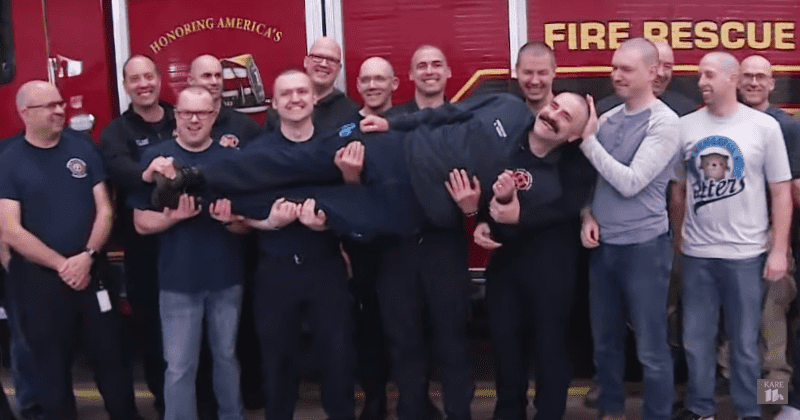 Firefighters shave their heads to support crewmate with cancer: 'It means a lot'