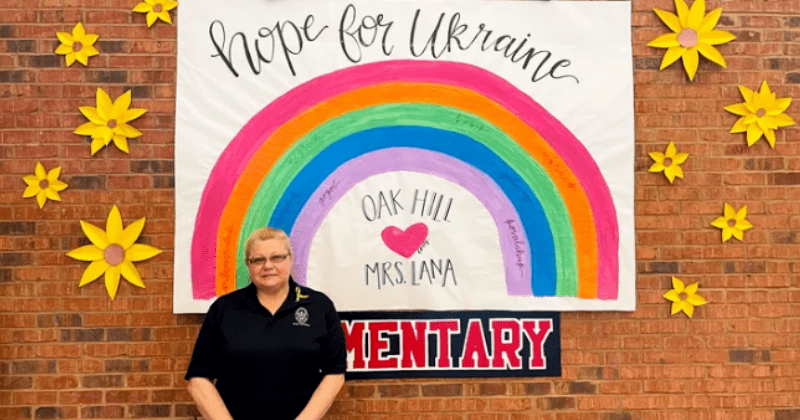 Georgia students surprise their Ukranian custodian, line school halls with drawings and messages of hope
