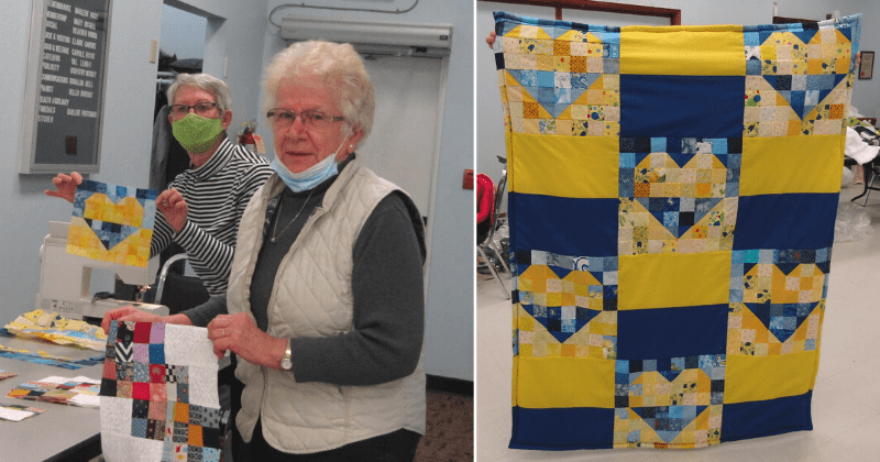 Retired women in Canada got together and made 300 quilts to give a warm welcome to Ukrainians