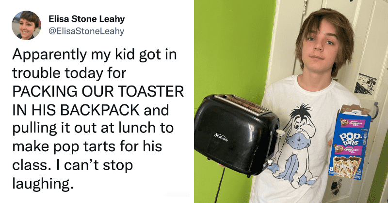 Mom shares a hilarious story of her son smuggling a toaster to school in his backpack to make Pop-Tarts at lunch