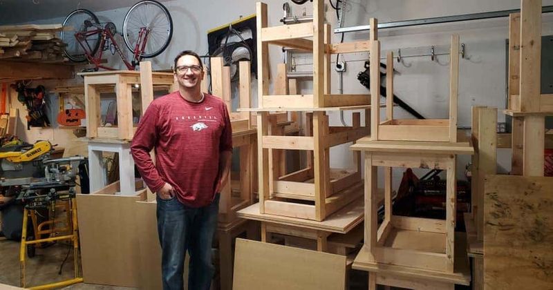 Teacher builds thousands of desks for kids who don't have dedicated workspaces at home