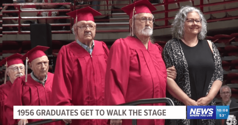 Four veterans who missed their graduation in 1956 honored nearly 70 years later: 'Special moment'